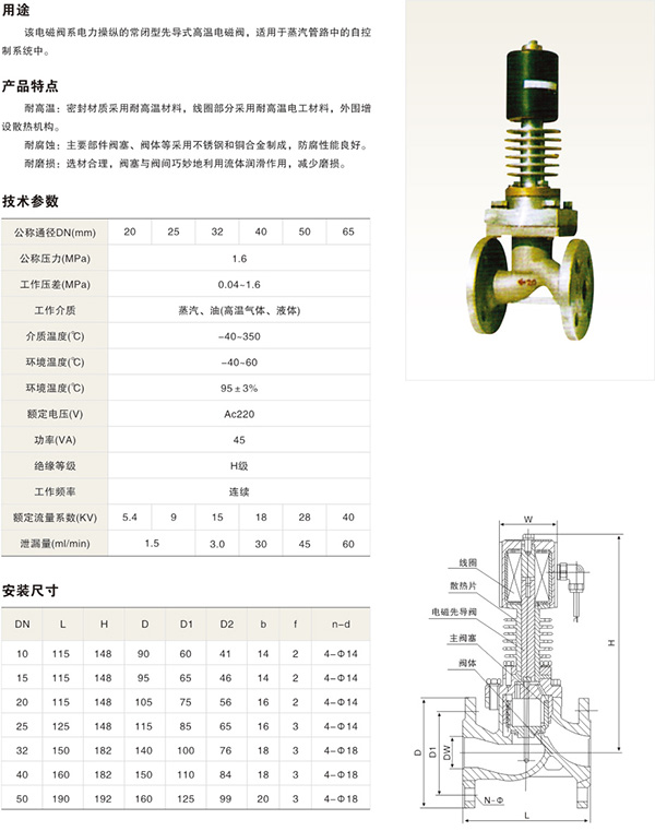 ZCG高温电磁阀